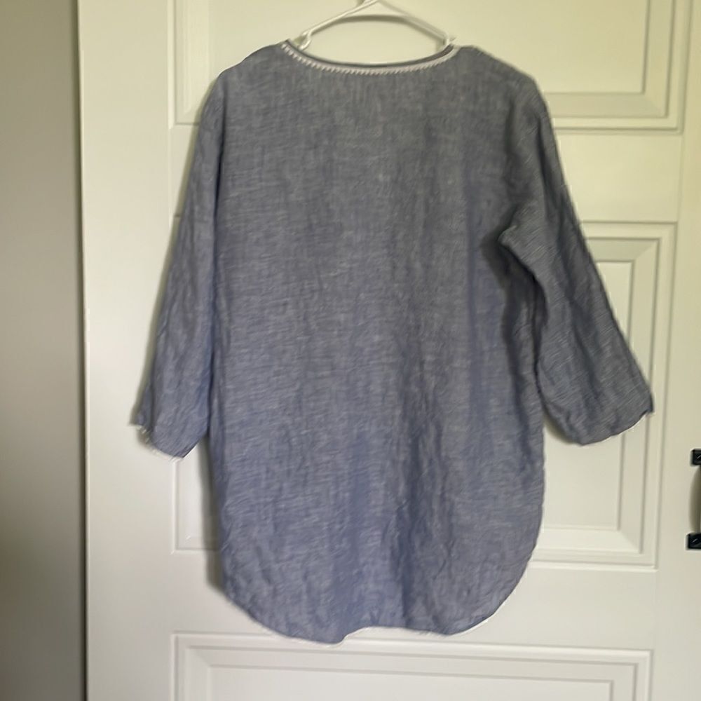 Saks Fifth Avenue Embroidered Linen Tunic - Picture 5 of 5